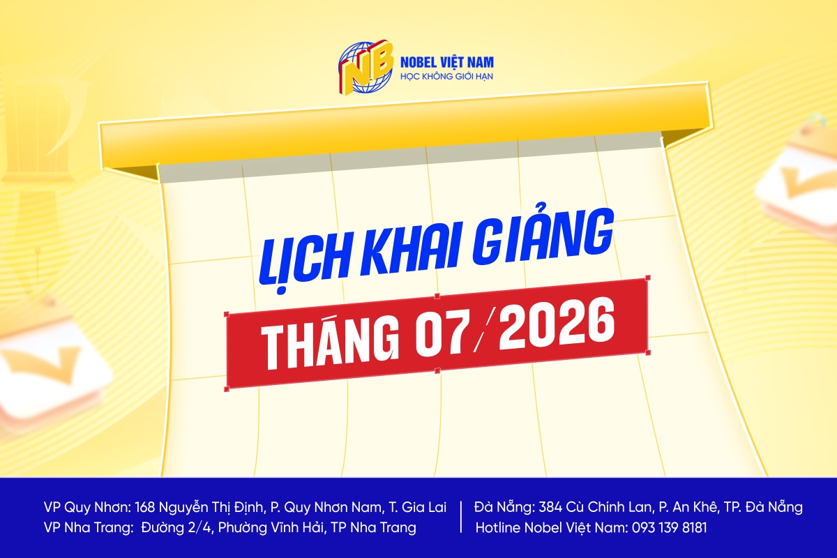 LỊCH KHAI GIẢNG THÁNG 07/2026 ĐÃ CÓ - SẴN SÀNG CHO BƯỚC TIẾN MỚI CỦA BẠN